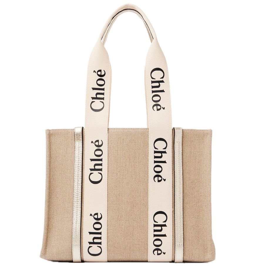 Chloe o1loc1c10425 Size: OS / Woody Medium Tote Bag in Light Gold Size ONE SIZE - 1 Thumbnail