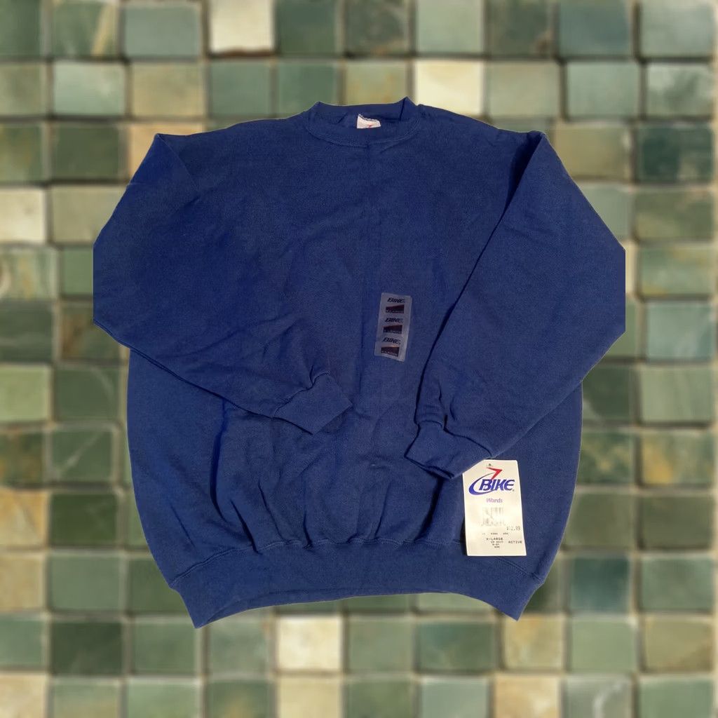 Vintage VINTAGE Bike Men’s XL Crew Neck Pullover Navy Active Blue Shirt/ sweater Size US XL / EU 56 / 4 - 1 Thumbnail