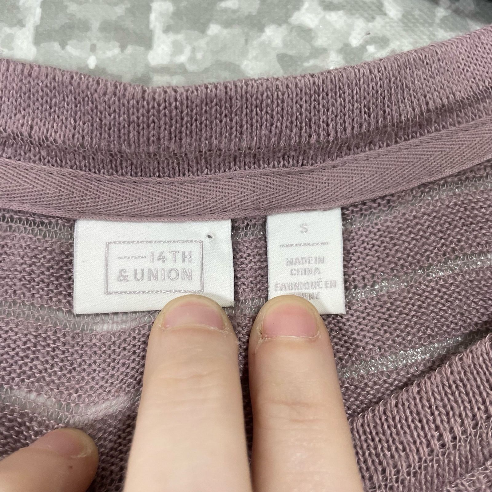 14th & Union 14th & Union Purple Sheer Stripe Oversized Knit Top - Small Size S / US 4 / IT 40 - 4 Thumbnail