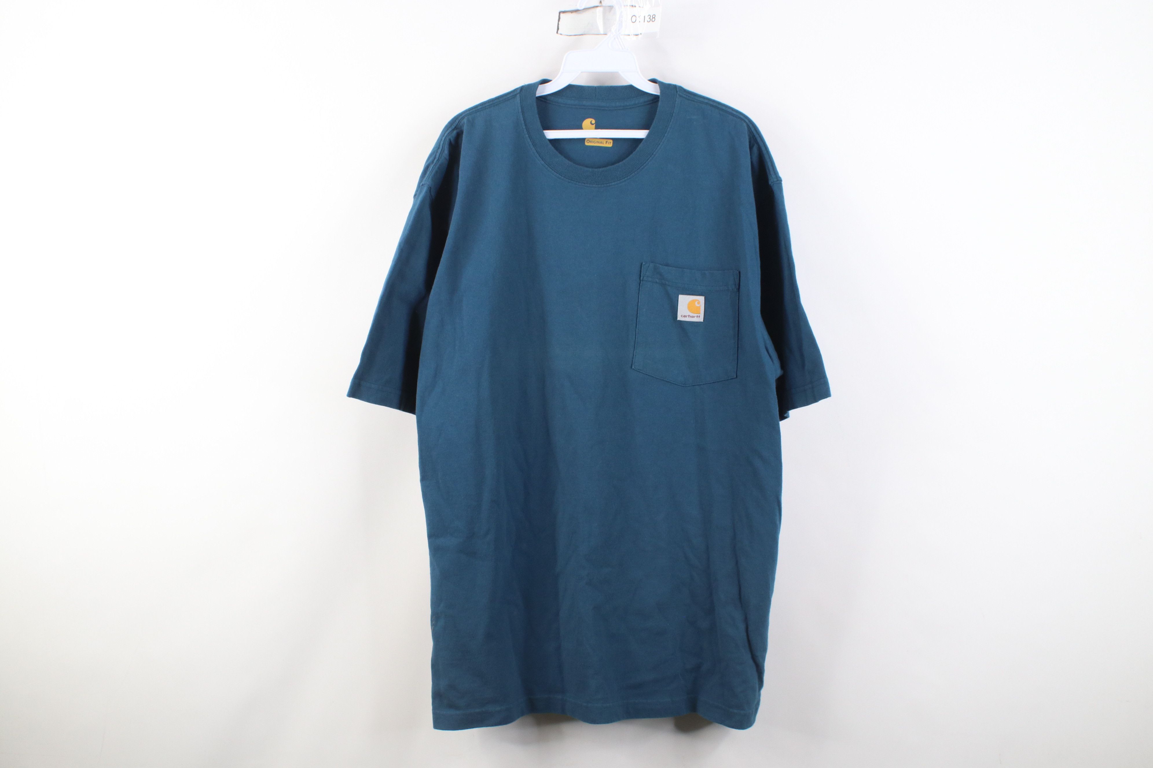 Carhartt Vintage Y2K Carhartt Original Fit Pocket T-Shirt Blue Cotton Size US L / EU 52-54 / 3 - 1 Thumbnail