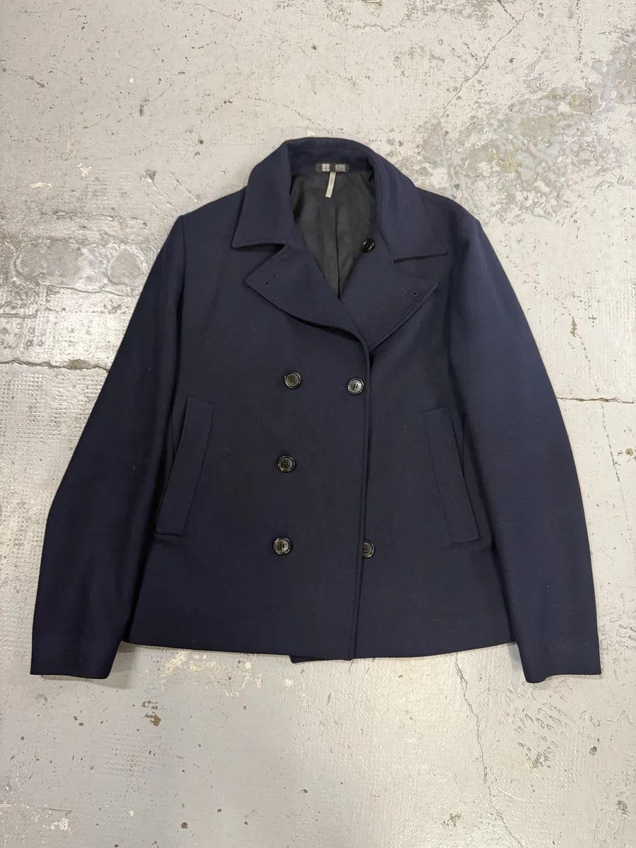 Dior 2000s Dior Navy Wool Classy Light Pea Coat Size US M / EU 48-50 / 2 - 5 Thumbnail