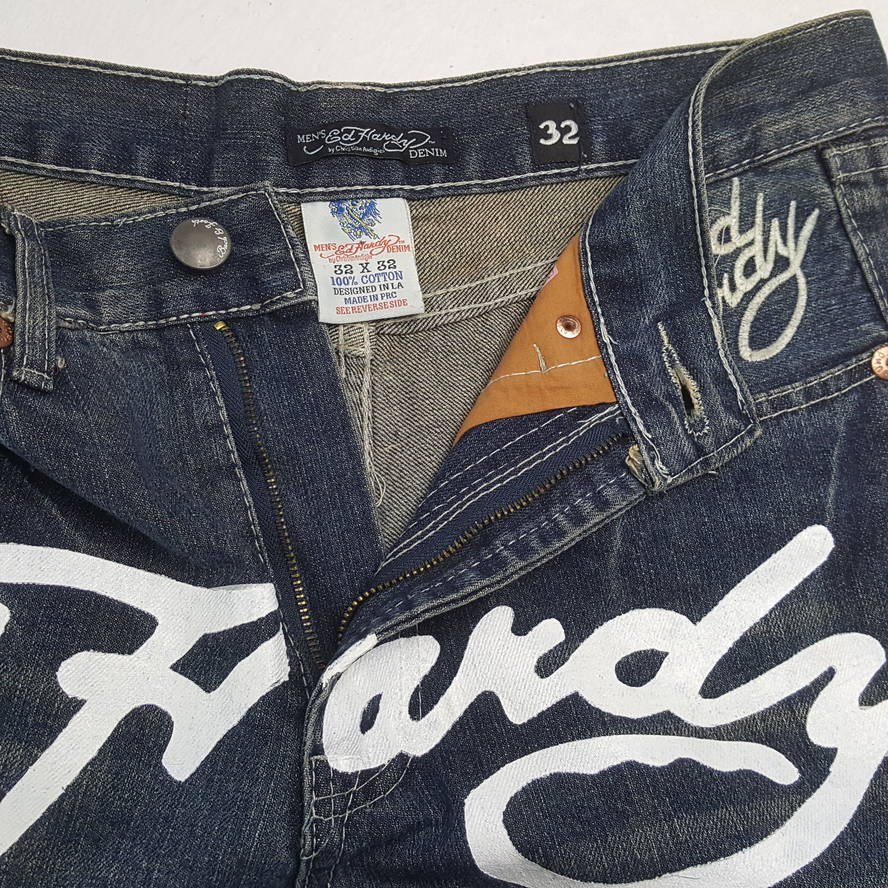 Christian Audigier × Ed Hardy × Vintage Vintage ED HARDY by CHRISTIAN AUDIGIER Fashion Designer Jean Size US 30 / EU 46 - 12 Thumbnail