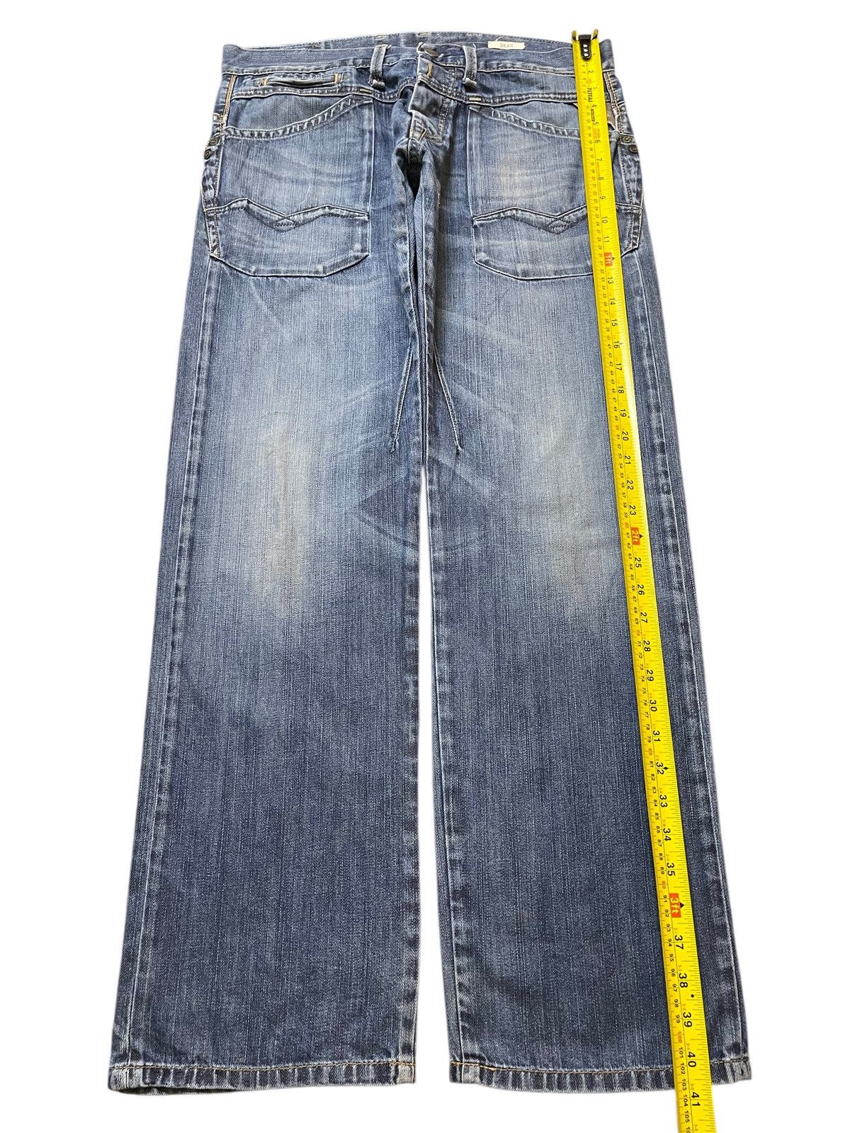 Replay Blue Faded Wash Avant Garde Style Loose Jeans