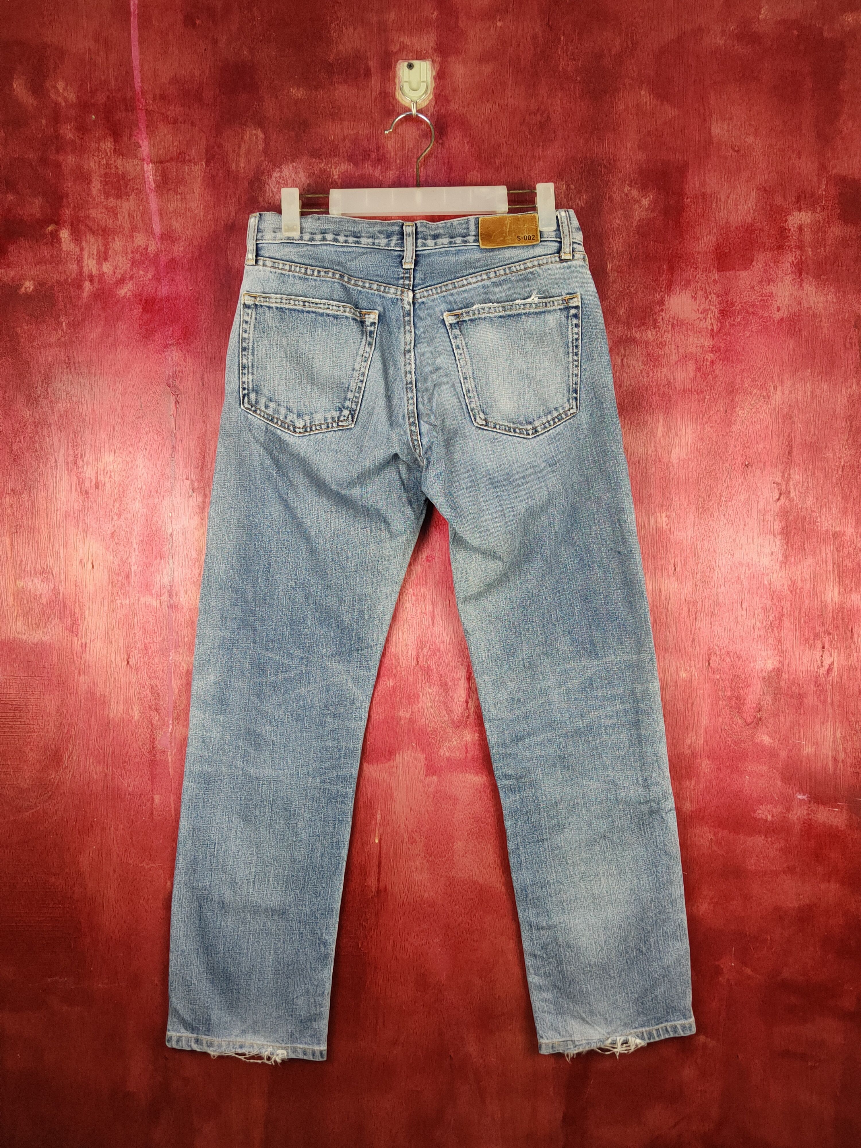 Japanese Brand Uniqlo vintage Blue Distressed jeans Denim pants #S1680 Size US 30 / EU 46 - 7 Thumbnail