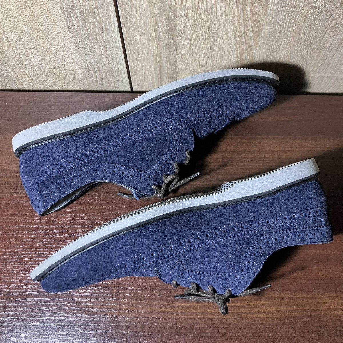 HOGAN Club Brogue Derby Suede Leather Shoes UK8.5 US10.5