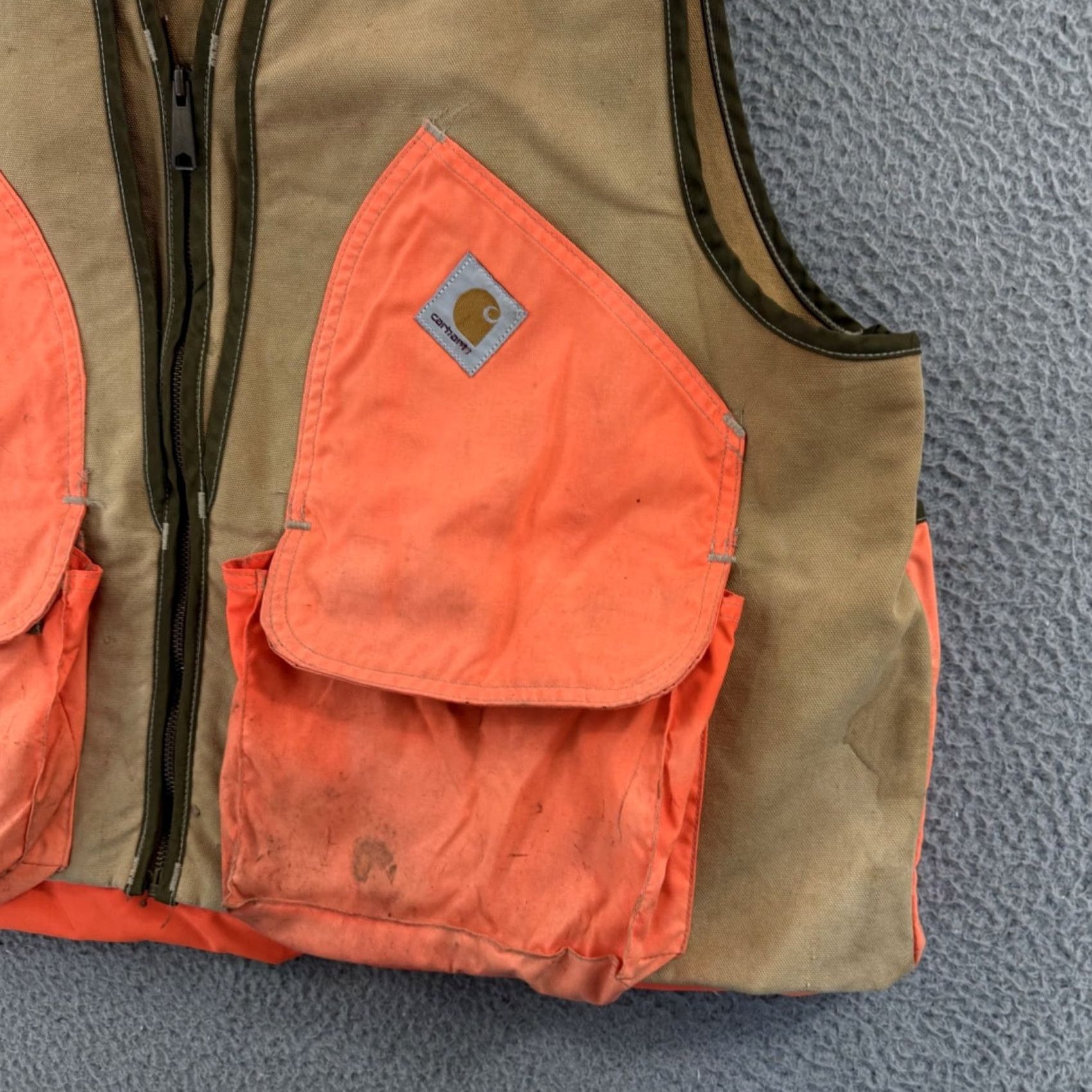 Carhartt VINTAGE Carhartt Vest Mens 2XL Duck Hunting Canvas Orange 90s Full Zip Outdoor Jacket/Coat? Size US XXL / EU 58 / 5 - 5 Thumbnail