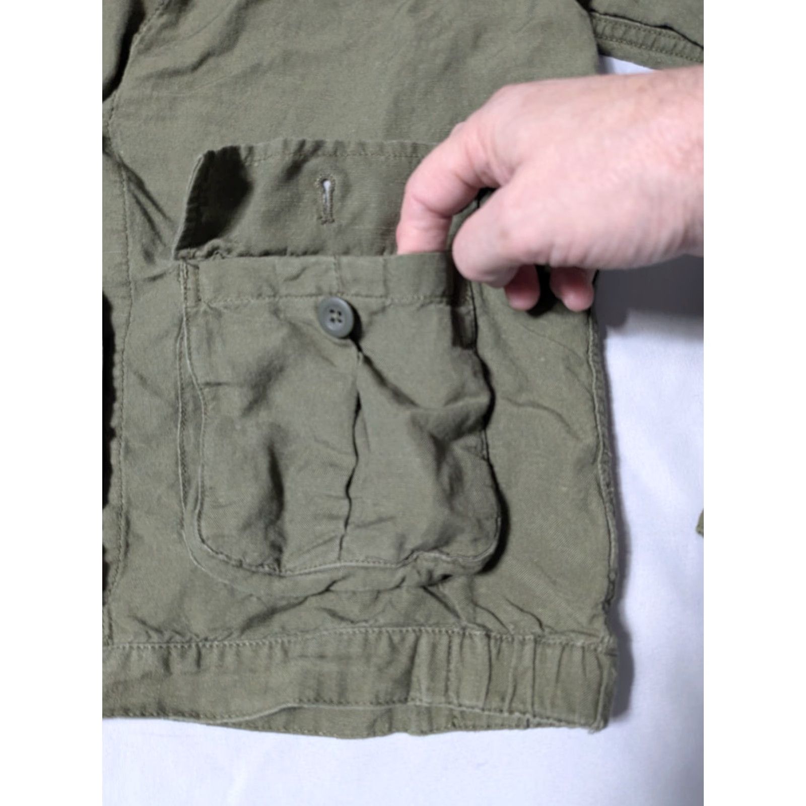 Madewell MADEWELL LEAGUE LINEN Blend Women Small Green Lightweight Cargo Jacket FO890 Size S / US 4 / IT 40 - 6 Thumbnail