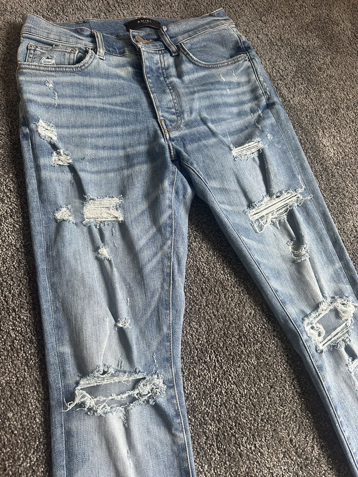 Amiri Amiri Blue Ripped Jeans Size US 30 / EU 46 - 3 Thumbnail
