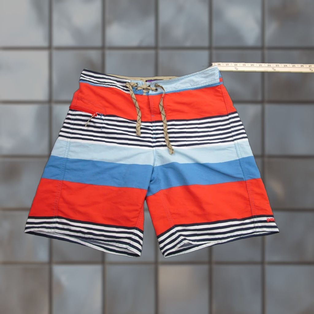 Patagonia Patagonia Shorts Mens 32 Blue Orange Striped Board Shorts Trunks Swim Size US 32 / EU 48 - 1 Thumbnail