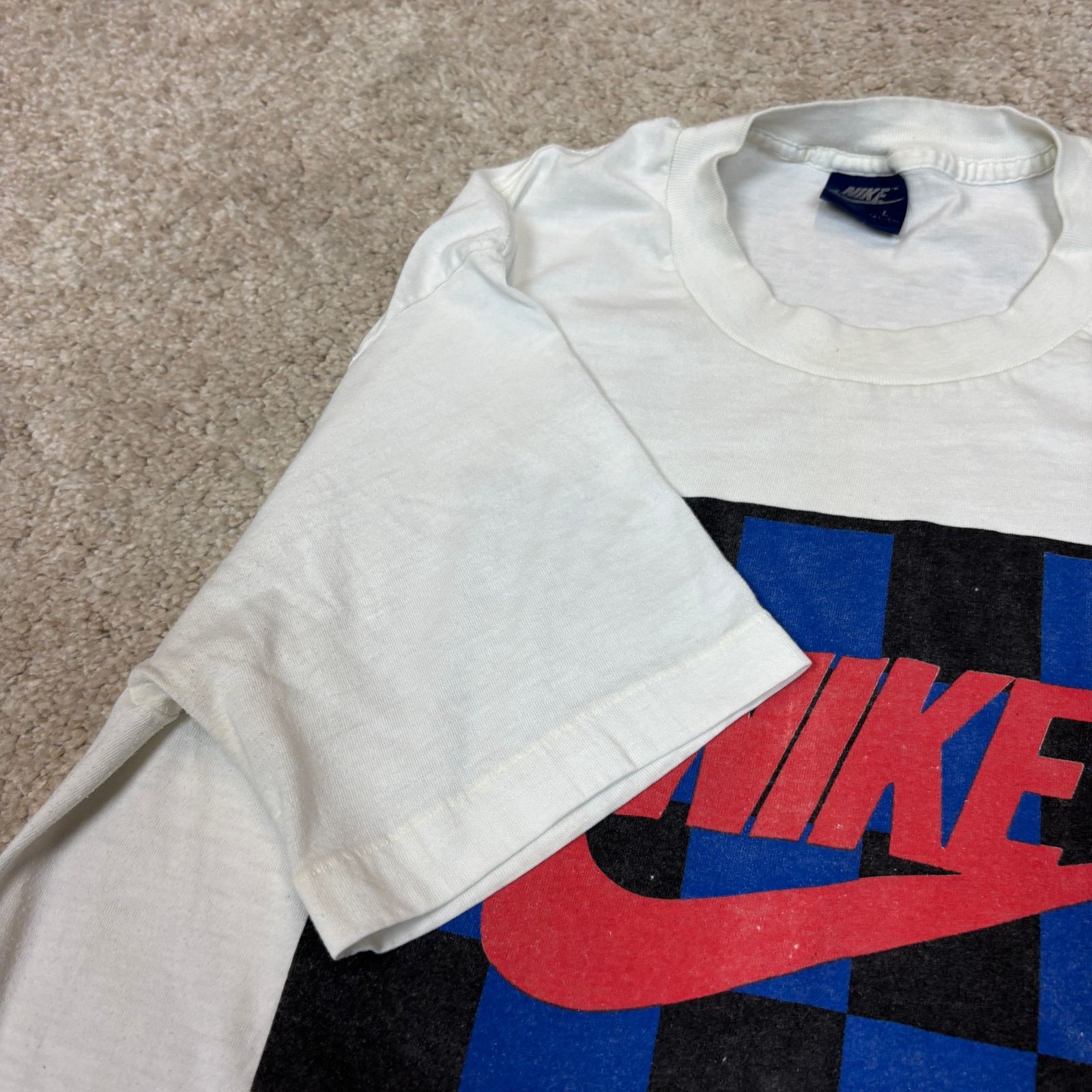 Nike VTG 80s Nike John McEnroe Checker Logo Tennis T Shirt L Size US L / EU 52-54 / 3 - 7 Thumbnail