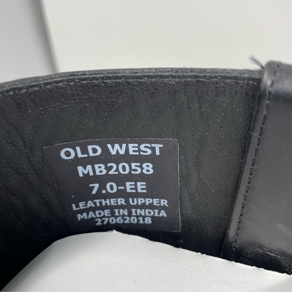 Other Old West Made in Texas Tall Black Leather Harness Boots US 7 Size US 7 / EU 40 - 10 Thumbnail