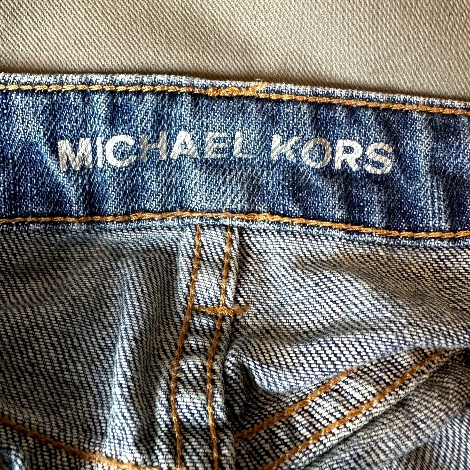 Michael Kors Michael Kors NYC Pop Art Denim Skirt Light blue wash size 8 Size 29" - 15 Thumbnail