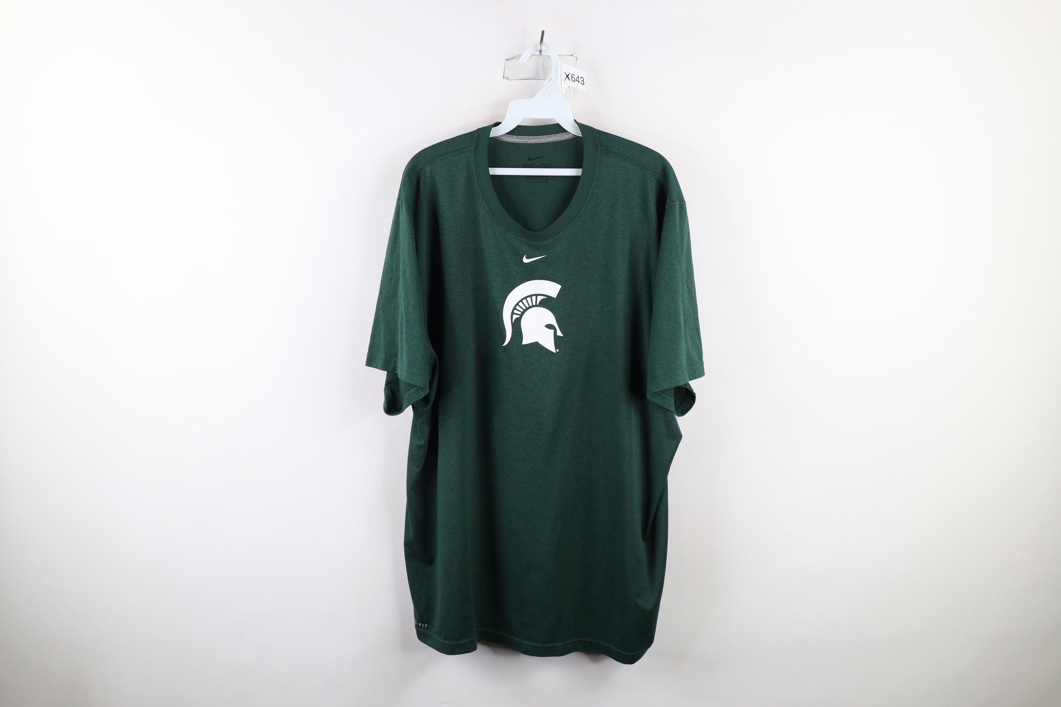 Nike Nike Center Swoosh Michigan State University T-Shirt Green Size US XL / EU 56 / 4 - 1 Thumbnail