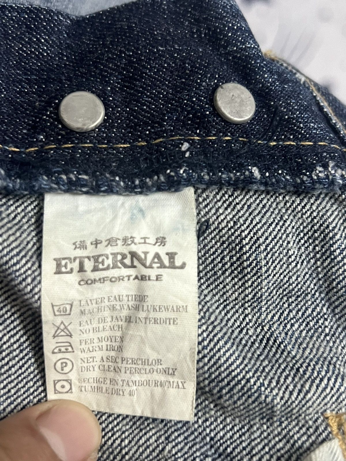Eternal × Vintage ETERNAL JAPAN DENIM BUTTON FLY JEANS DISTRESSED Size US 32 / EU 48 - 13 Thumbnail