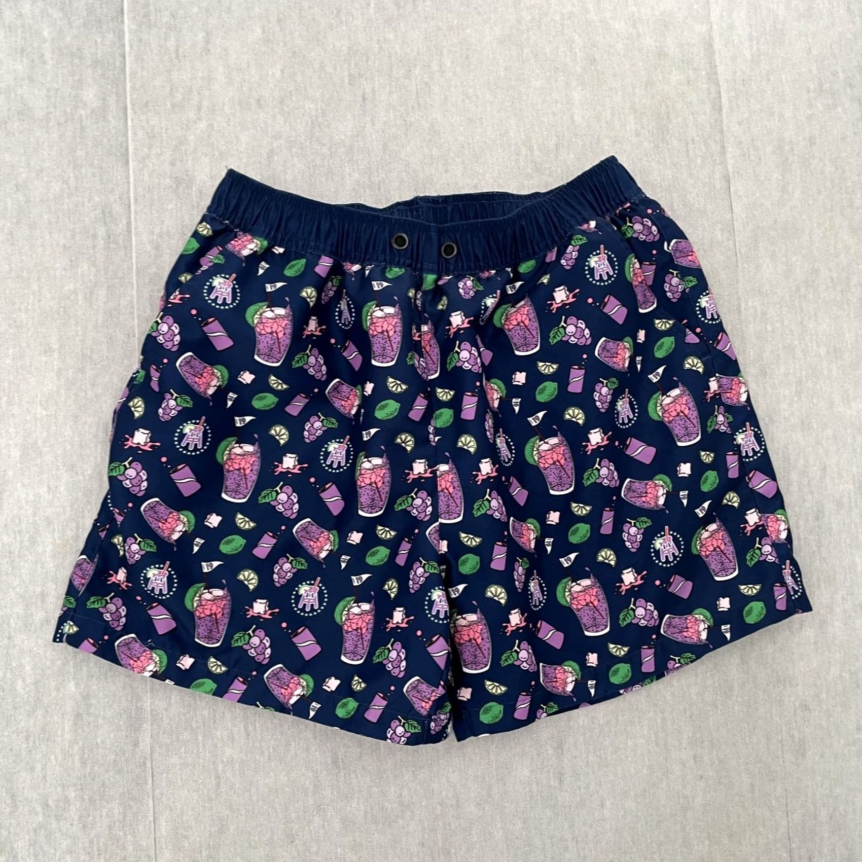 Vintage Barstool Sports Mens Adult Medium Blue Swim Trunks Drinks Print Lined M Size US 31 - 2 Thumbnail