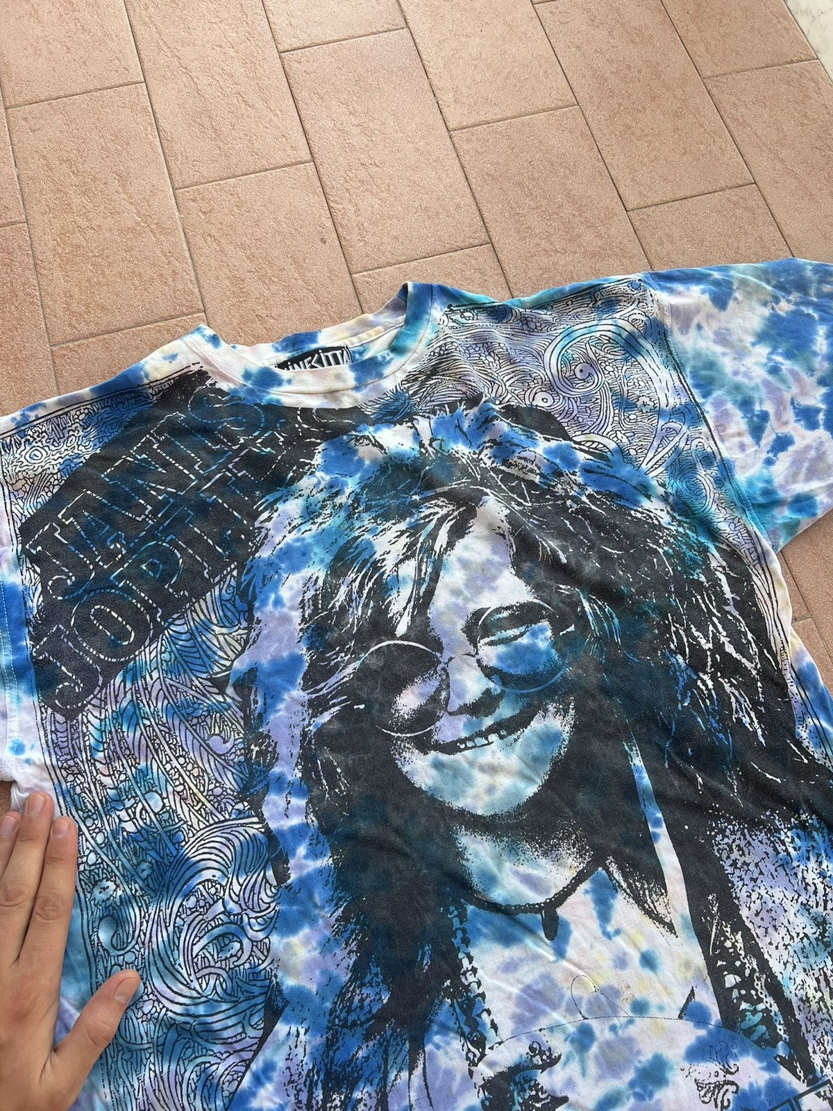 Band Tees × Vintage Vintage 90s Janis Joplin Tie Dye Blue Liquid Shirt XL Size US XL / EU 56 / 4 - 4 Thumbnail