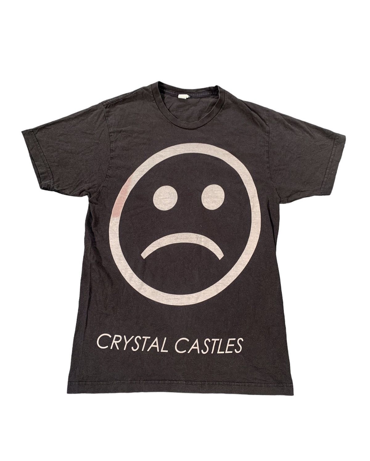 image of Band Tees x Vintage 2011 Crystal Castles Sad Face Tee Alice Glass 1St in Faded Black (Size Medium)