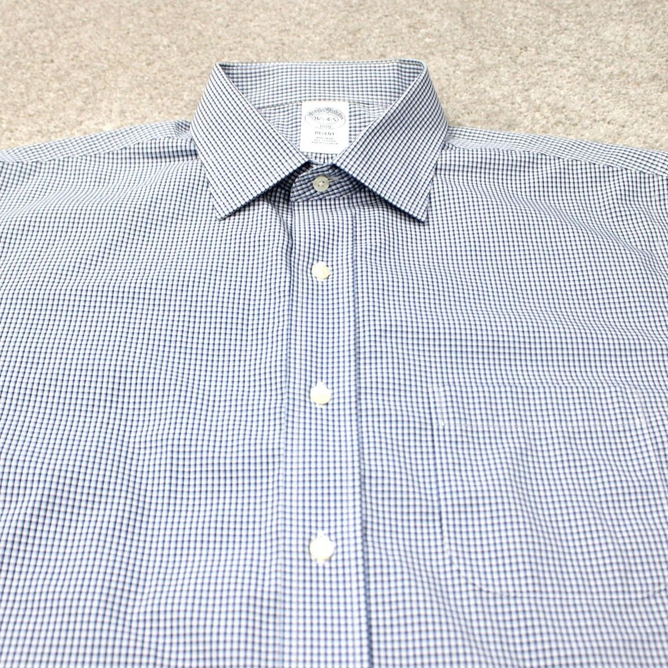 Brooks Brothers Brooks Brothers Regent Shirt Mens 16 1/2, 4/5 Blue Non-Iron L/S Button Dress Shirt Regular Size US XL / EU 56 / 4 - 6 Thumbnail