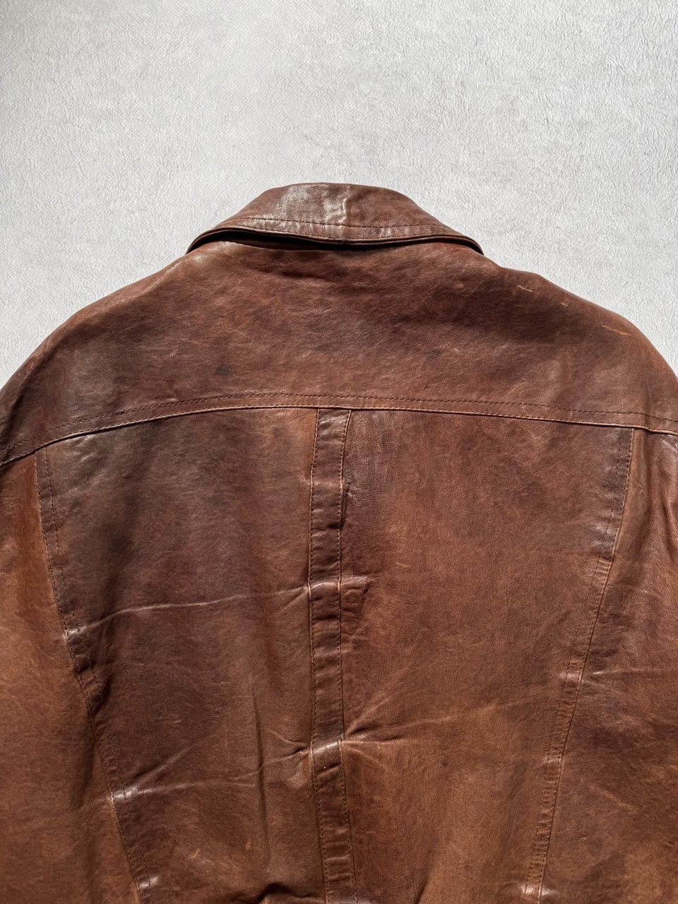 Leather Vintage Master Pelle Brown Leather Bomber Jacket Distressed Size US L / EU 52-54 / 3 - 3 Thumbnail