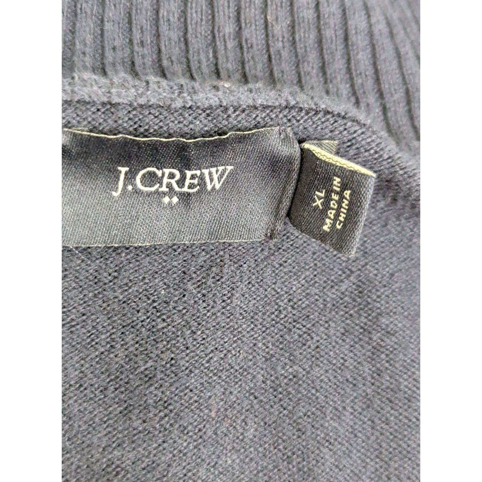 J.Crew J.CREW Harbor Cotton Merino Wool 1/4 Zip Pullover Sweater Men XL Navy Blue Size US XL / EU 56 / 4 - 3 Thumbnail