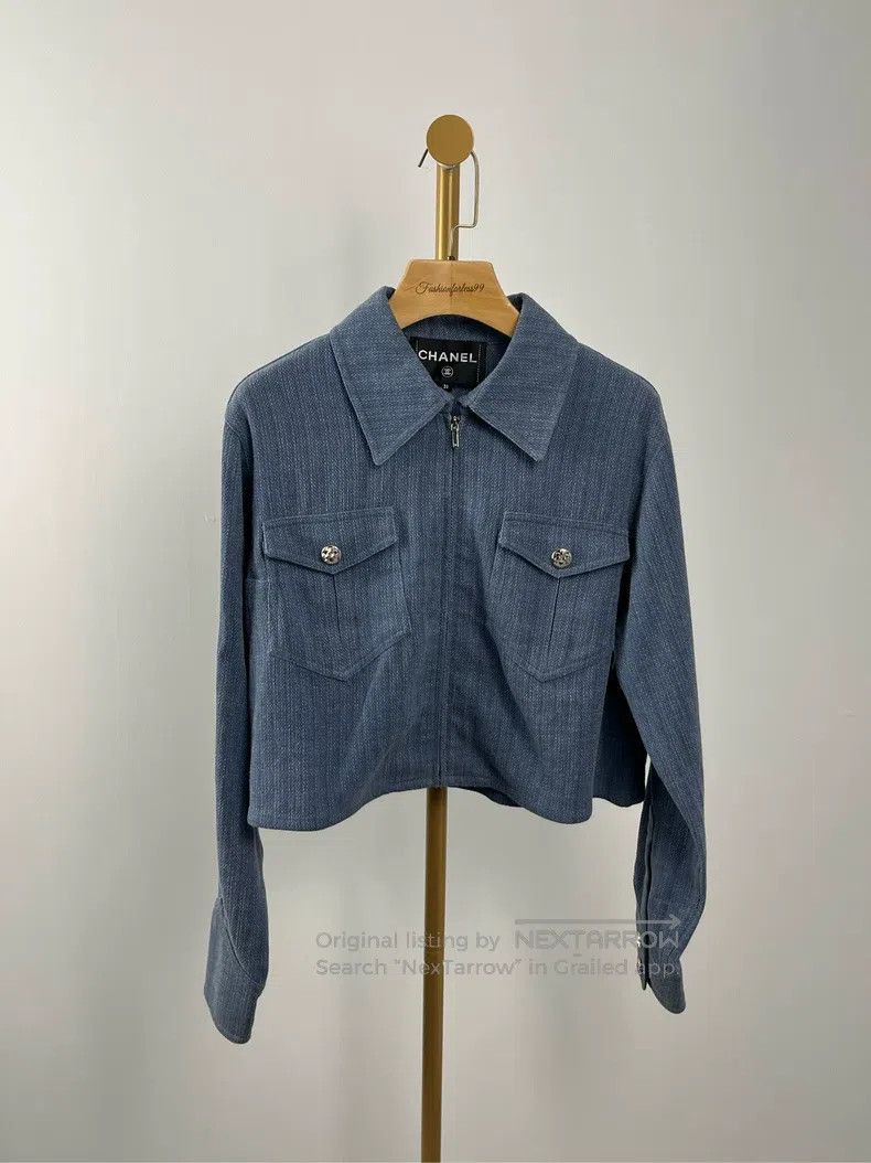 Chanel Chanel Blue lapel long-sleeved jacket Size XS / US 0-2 / IT 36-38 - 1 Thumbnail
