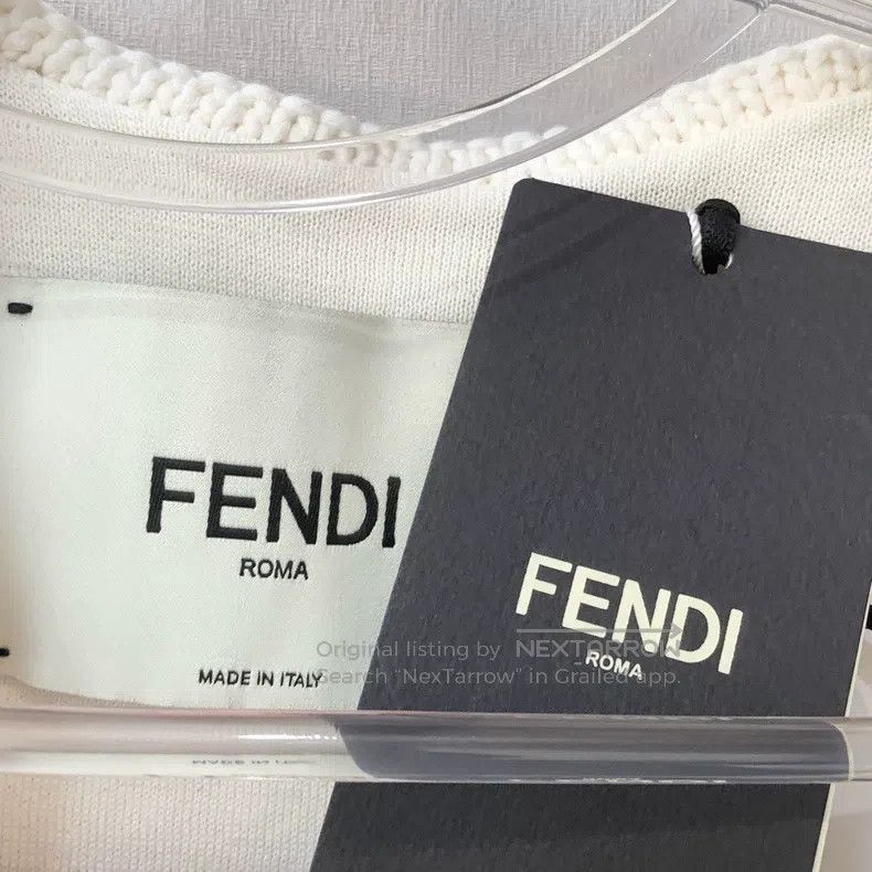 Fendi Fendi Women's white double-pocket fitted thick-knit casual Size XS / US 0-2 / IT 36-38 - 5 Thumbnail