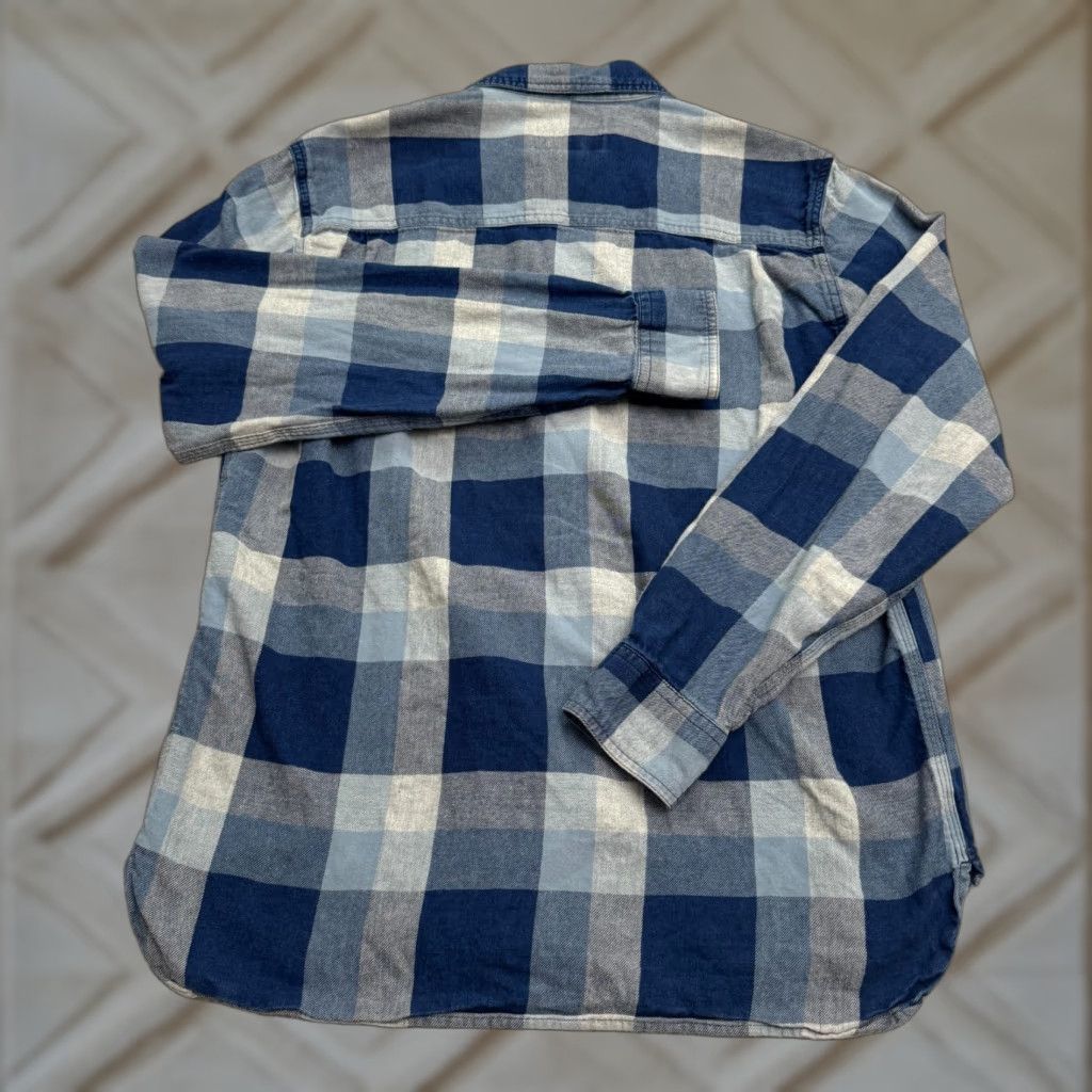Vintage Woolrich Button-Up Shirt Mens Medium Blue Plaid Casual Linen Cotton Regular STEM-Down? Size US M / EU 48-50 / 2 - 1 Thumbnail