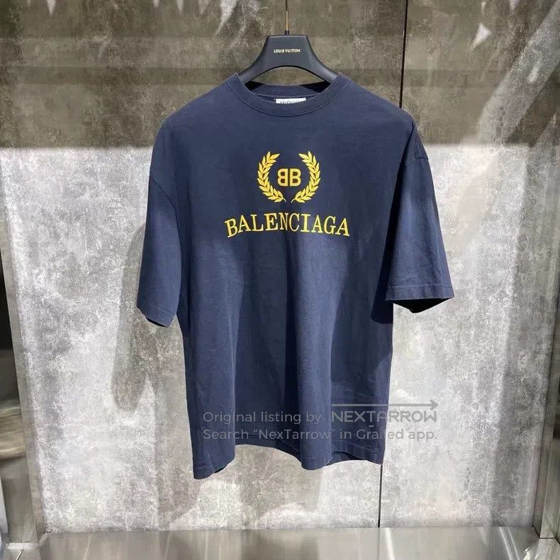 Balenciaga Balenciaga Navy blue wheat pattern short sleeve, size XS Size US XS / EU 42 / 0 - 1 Thumbnail