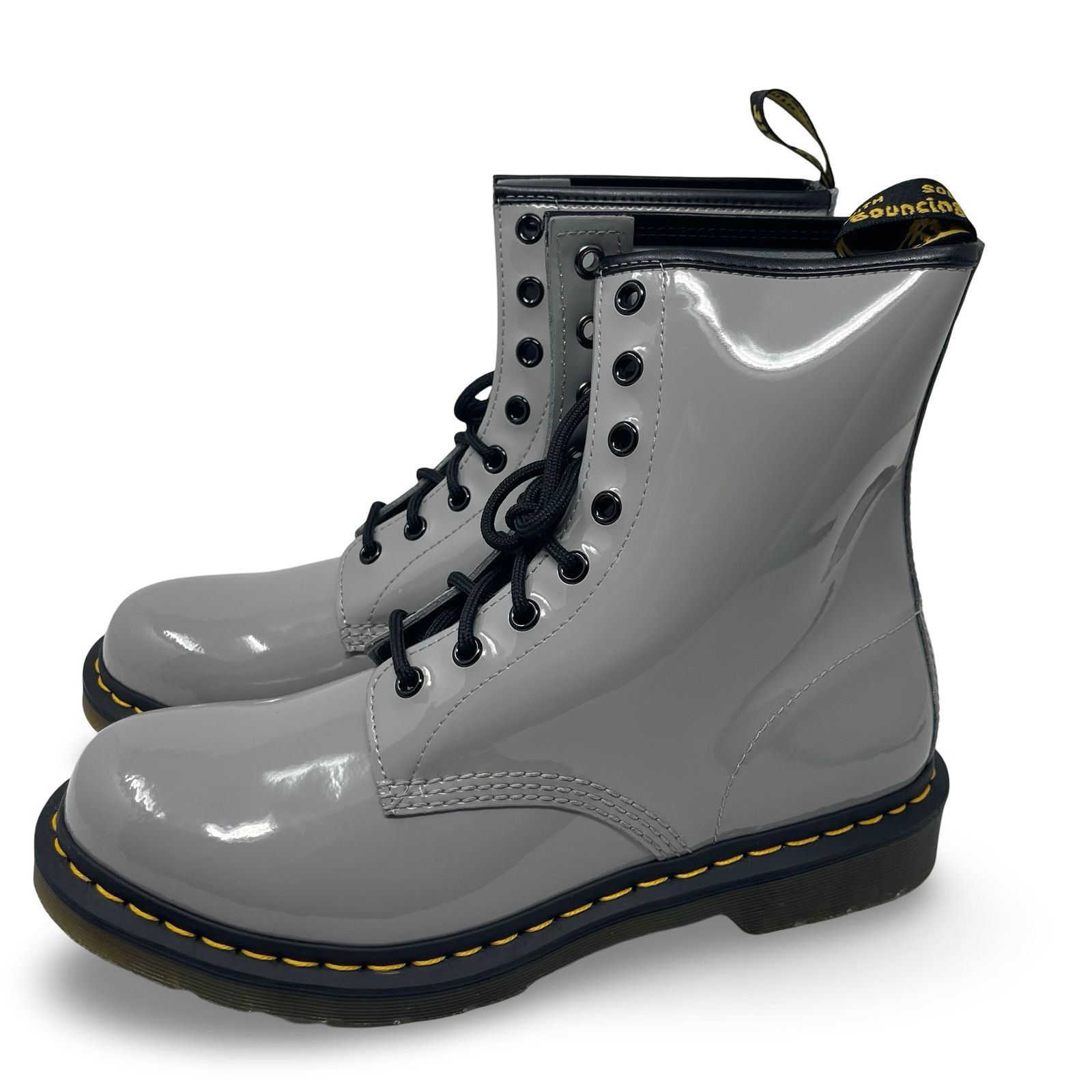 Dr. Martens Dr. Martens 1460 Patent Leather Lace Up Boots Zink Grey 11 Size US 11 / IT 41 - 3 Thumbnail
