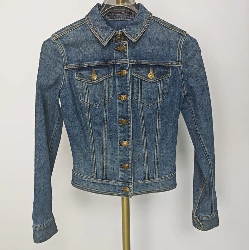 Burberry Burberry Light Blue Cotton Women's Jacket Size XS / US 0-2 / IT 36-38 - 1 Thumbnail