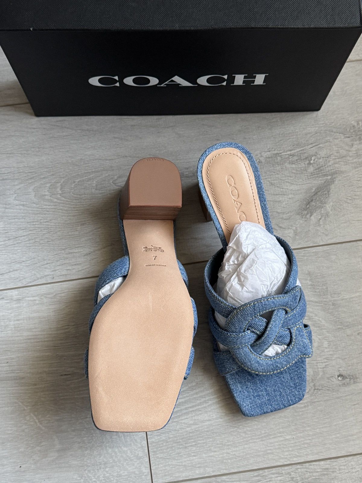 Coach Coach Niki Denim Sandal Size US 7 / IT 37 - 3 Thumbnail