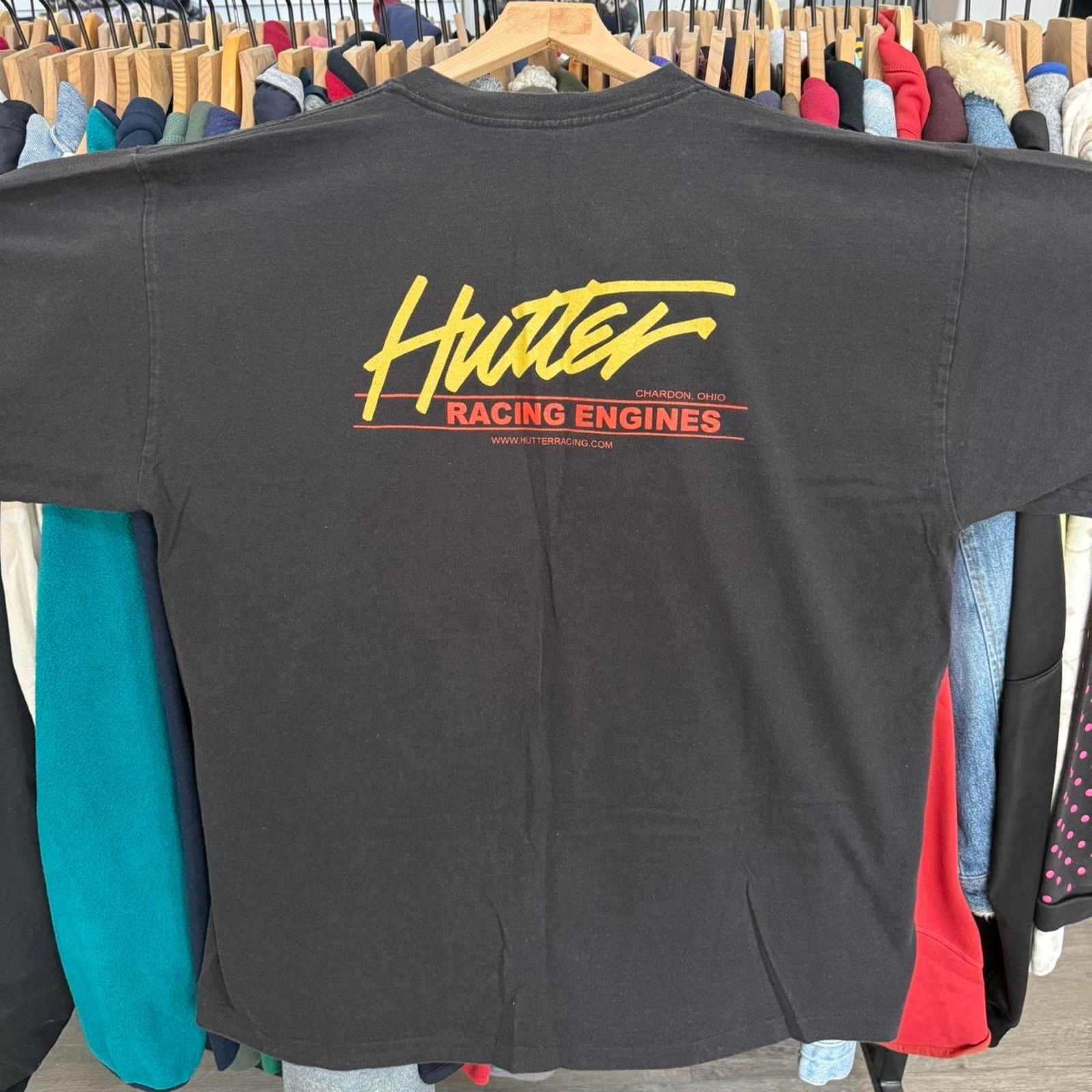 Other Vintage 90s Hutler Racing Engines Tee Black Single Stitch Size US XXL / EU 58 / 5 - 2 Thumbnail