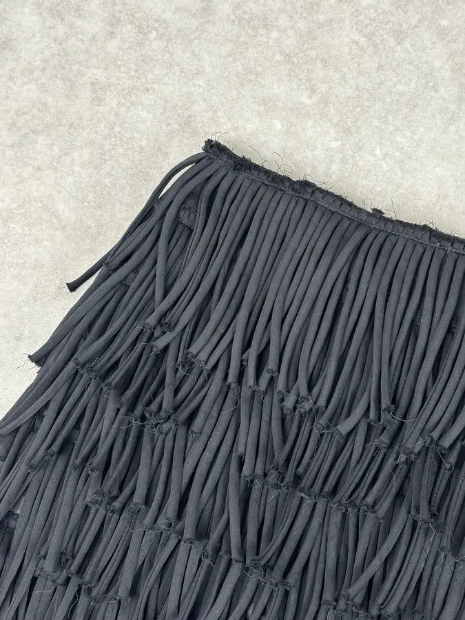 Balmain AW2012 Pierre Balmain Black Fringe Skirt Size 26" / US 2 / IT 38 - 6 Thumbnail