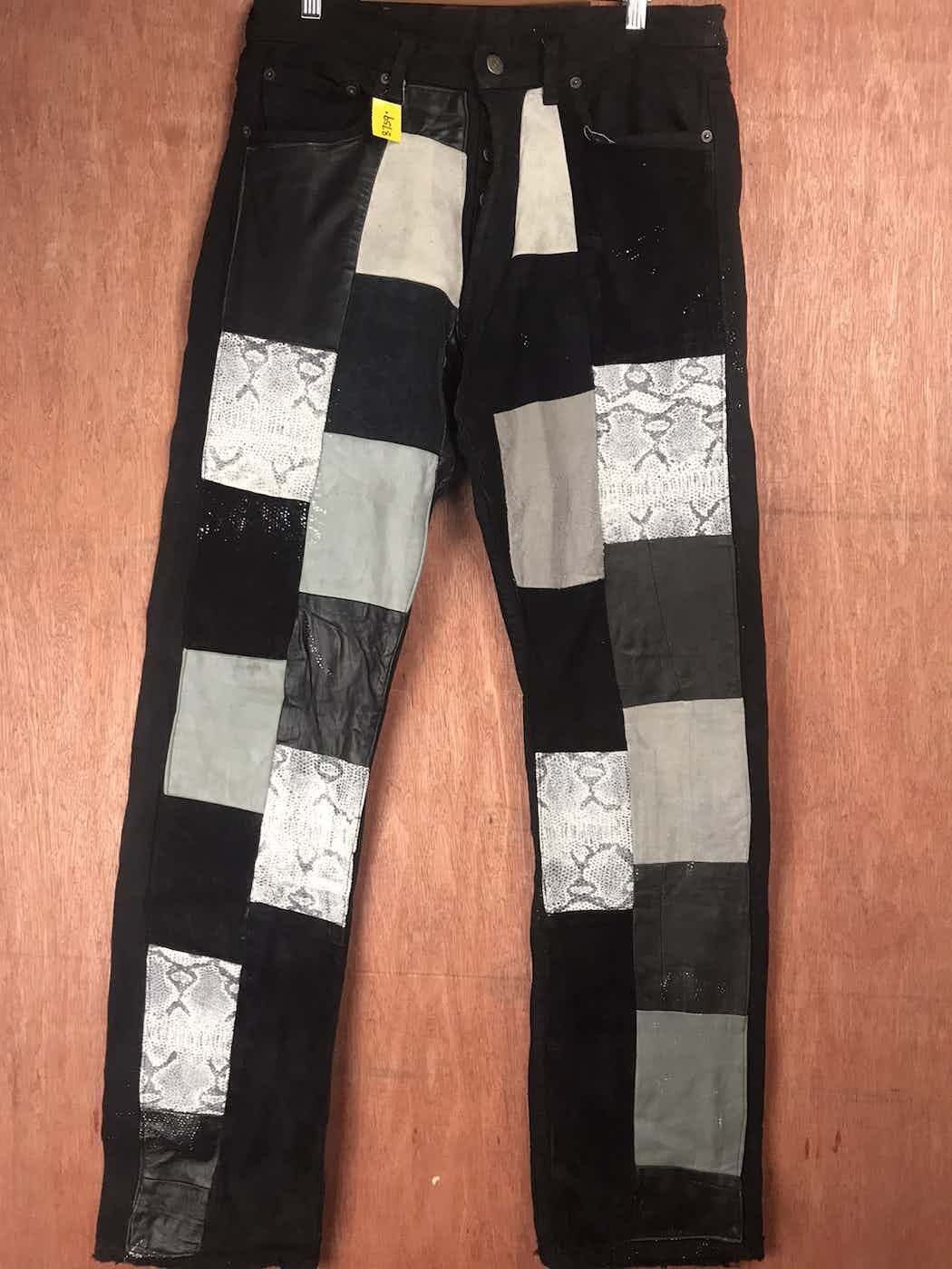 Levi's DLL Hippie Levis Black patchwork vintage Denim Pants #A2616 Size US 32 / EU 48 - 3 Thumbnail