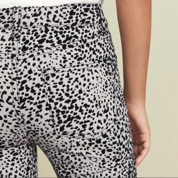 Designer Rag Bone Hana Jeans Gray High Rise Velvet Cheetah Bootcut Cr Size 24" / US 00 / IT 34 - 6 Thumbnail