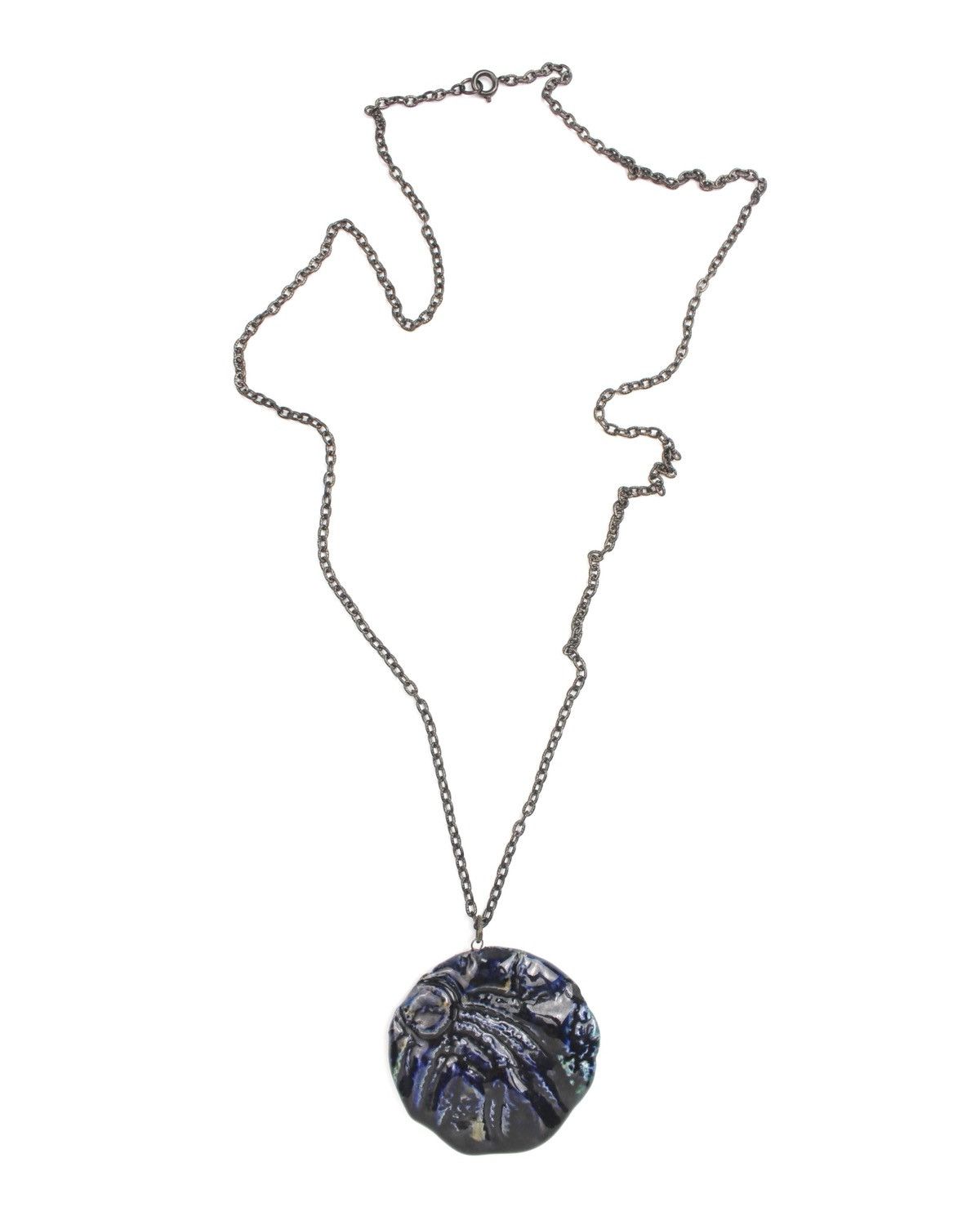 Hysteric Glamour 2000S JAPANESE MADE BLUE CERAMIC ABSTRACT PENDANT NECKLACE Size ONE SIZE - 1 Thumbnail