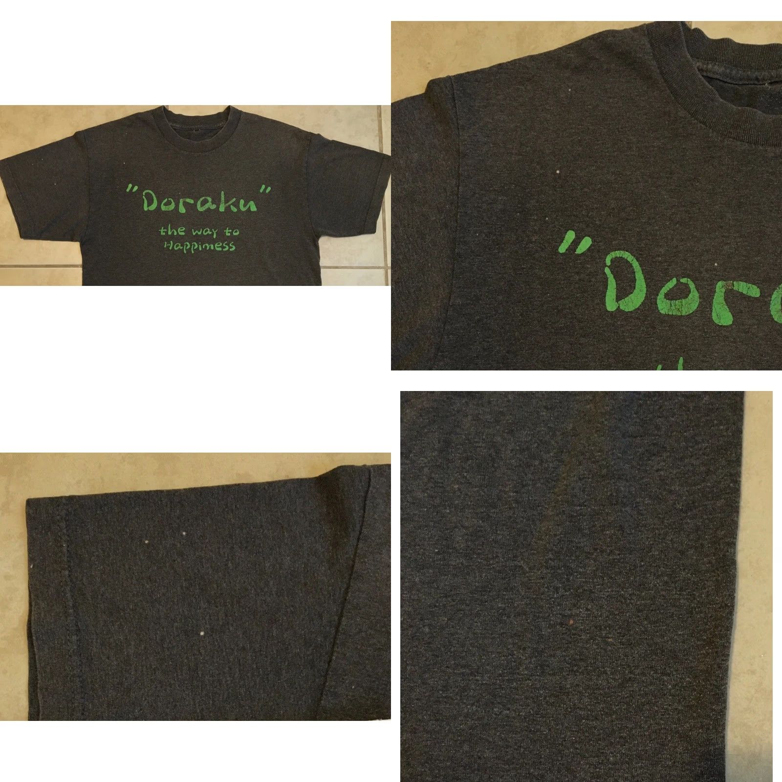 Vintage VINTAGE Doraku Way To Happiness Faded Shirt M Grunge Gray Funny Saying 90s Y2K Sarcasm T-Shirt Mens Size US M / EU 48-50 / 2 - 8 Thumbnail