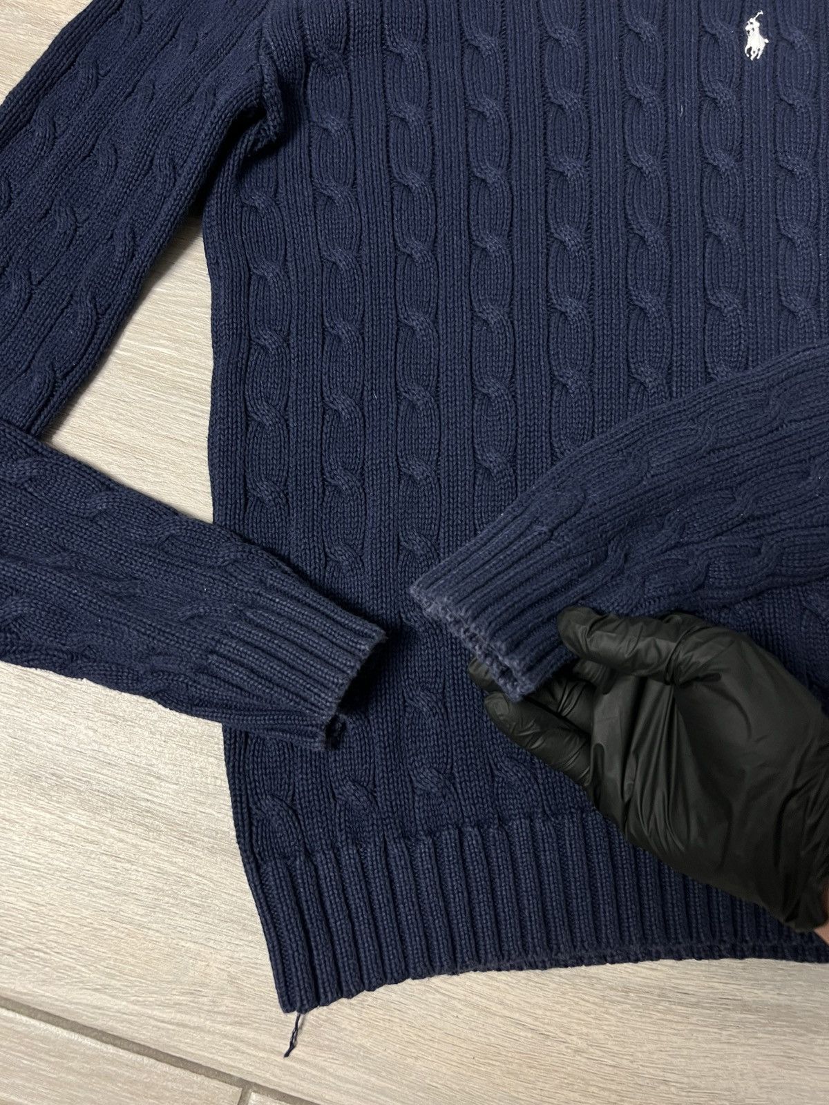 Ralph Lauren Polo Ralph Lauren Dark Blue Cable Knit Sweater Size S / US 4 / IT 40 - 10 Thumbnail