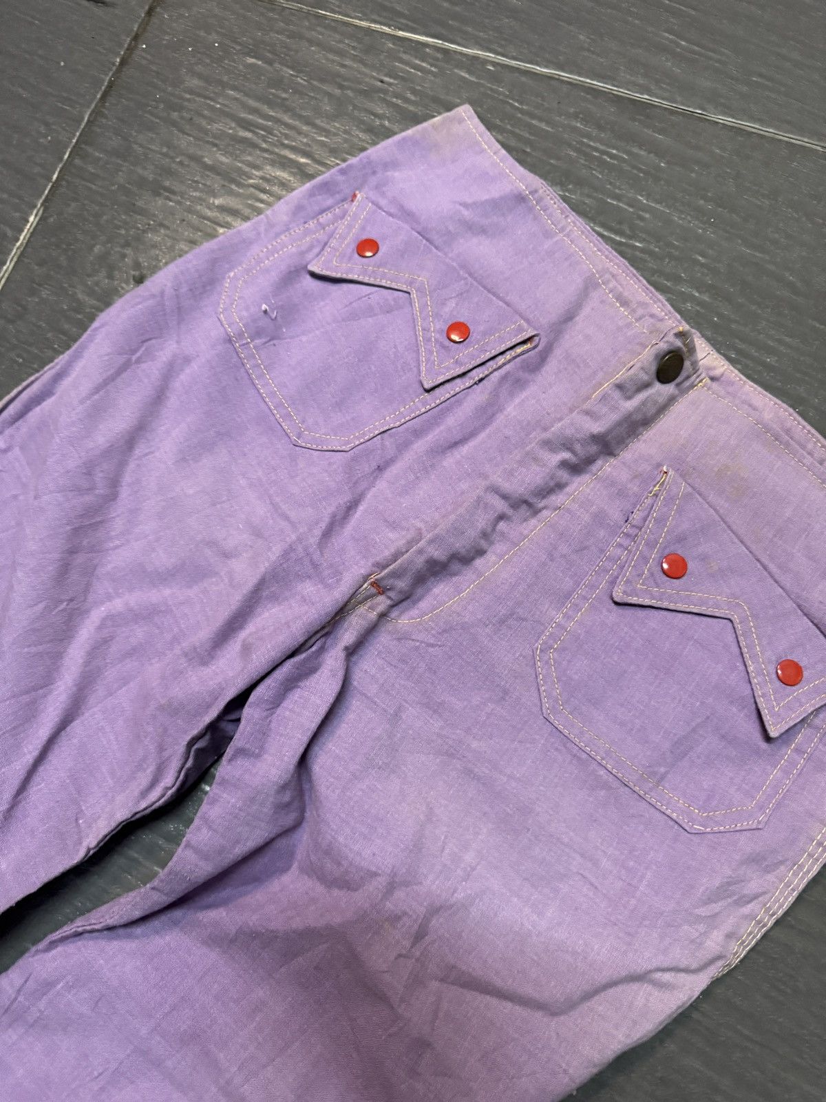 Vintage VINTAGE 60/70’s CORN POPPER CHAMBRAY PANTS Size 30" / US 8 / IT 44 - 4 Thumbnail