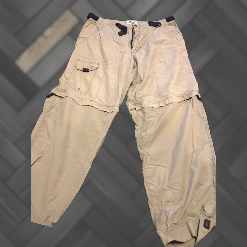 Old Navy VINTAGE Old Navy Cargo Pants Men 36x32 Beige Baggy Loose Fit Khaki Zip Off 90s Yard? Size US 36 / EU 52 - 1 Thumbnail