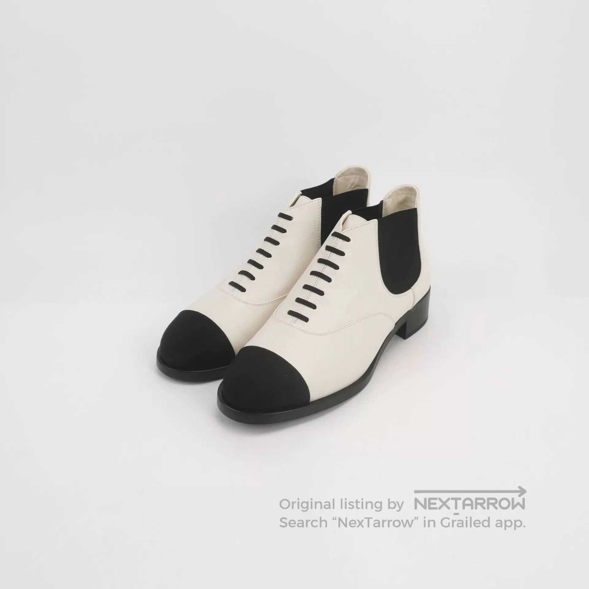 Chanel Chanel Black White Short Boots. Size US 7.5 / IT 37.5 - 1 Thumbnail