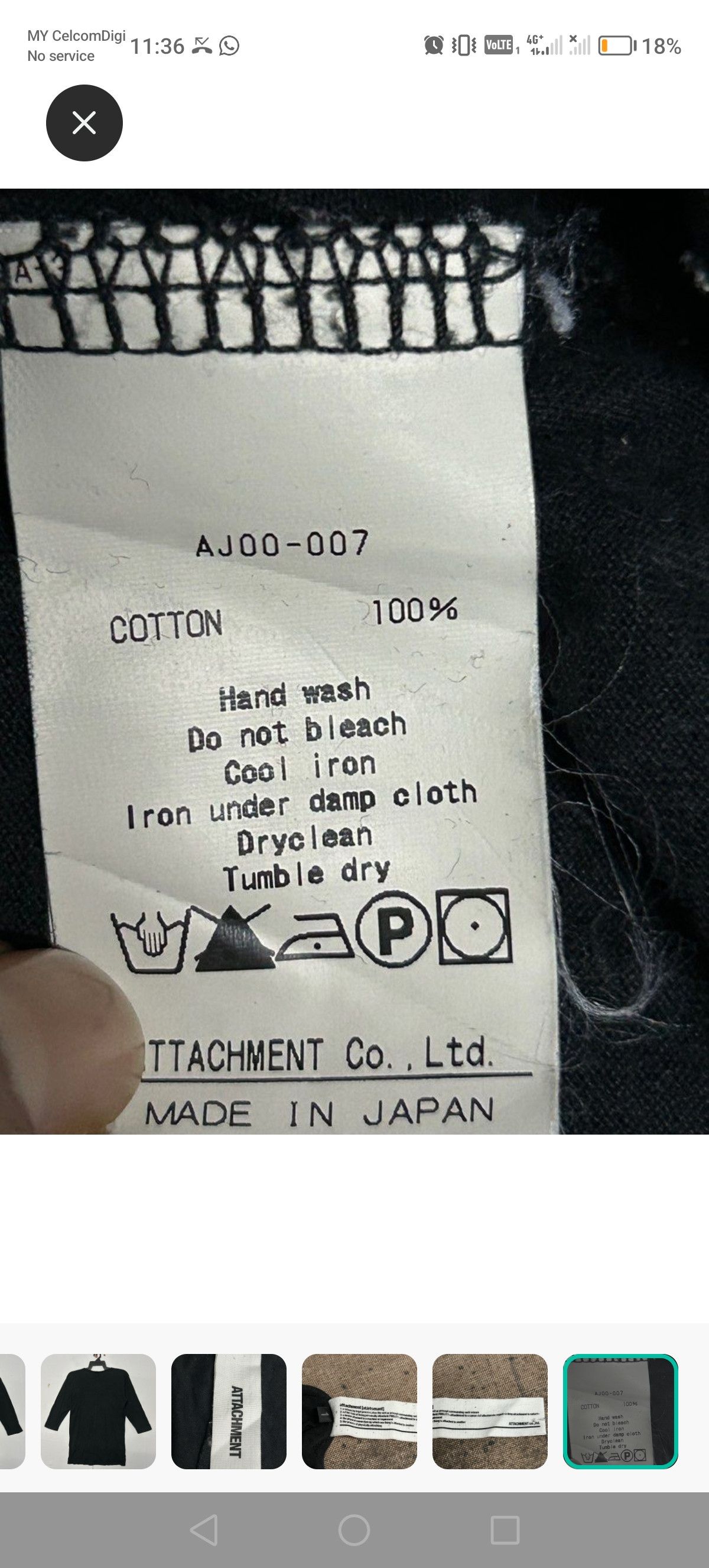 Attachment ATTACHMENT Japan Plain V Neck Raglan 3Quarter Sleeve T Shirt Size M / US 6-8 / IT 42-44 - 4 Thumbnail