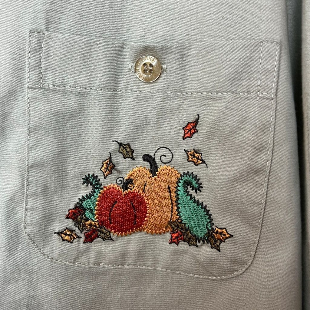 Vintage Y2K Mountain Lake Pumpkin Embroidered Button Down Shirt XL Size XL / US 12-14 / IT 48-50 - 8 Thumbnail