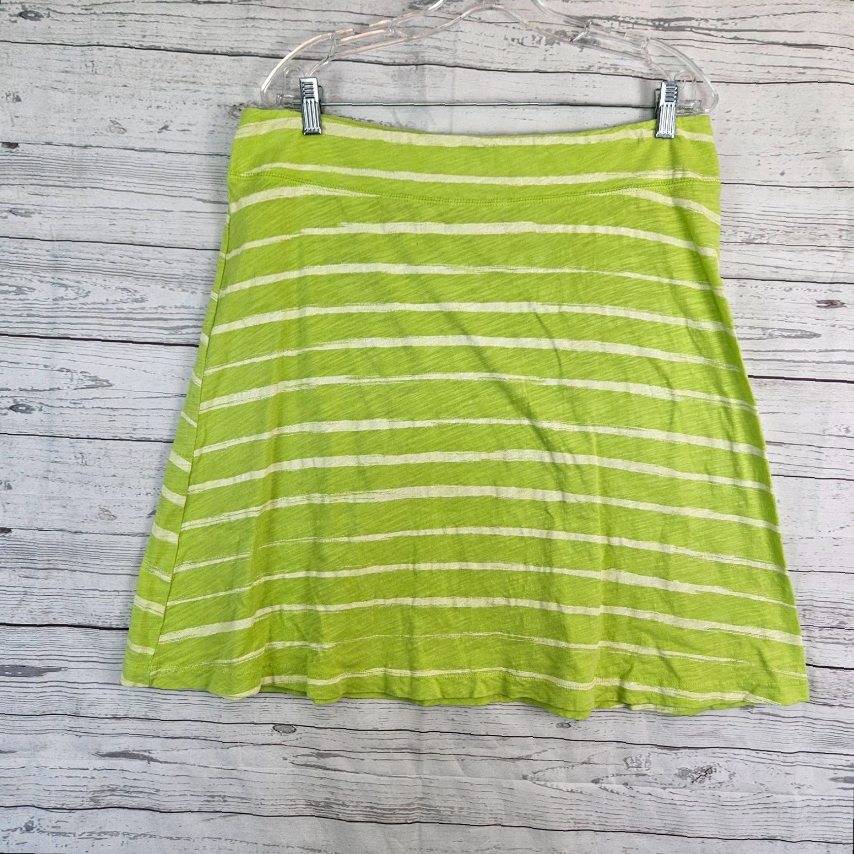 Cotton On Fresh Produce Womens Skirt L Green Stripe Cotton Pull On A-Line Short Vintage: No, Size L, Green Stripe, Cotton, Skirt Size 36" / US 14 / IT 50 - 2 Thumbnail