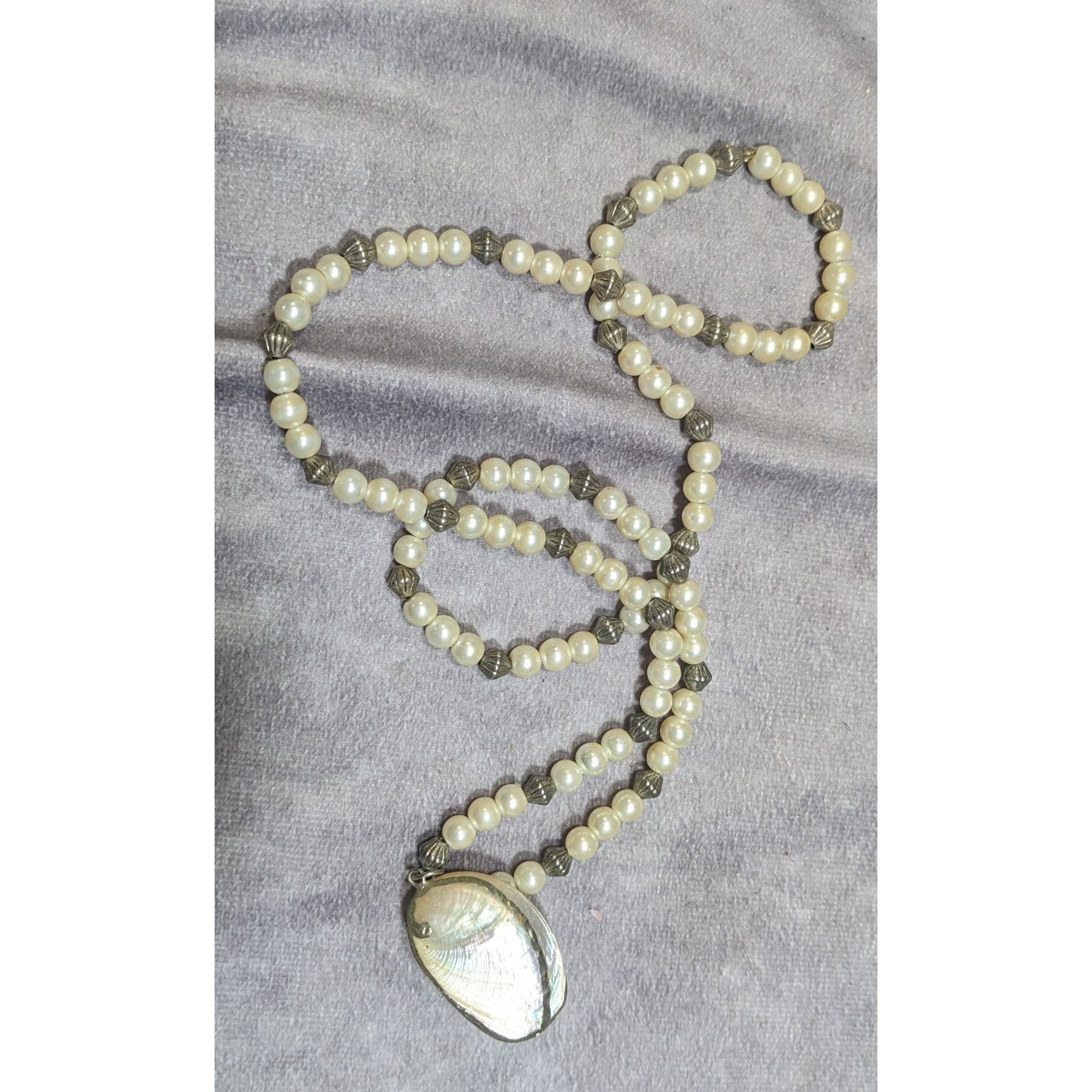 Other Vintage Mermaidcore Faux Pearl Silver Tone And Real Shell Pe Size ONE SIZE - 6 Thumbnail