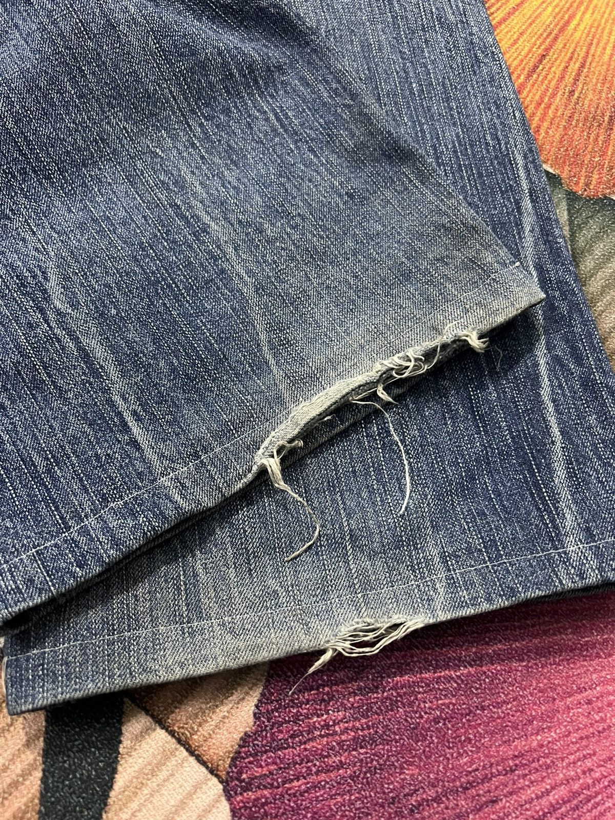 Edwin × If Six Was Nine VINTAGE EDWIN 505z SELVEDGE DISTRESSED BAGGY JEANS Size US 31 - 11 Thumbnail