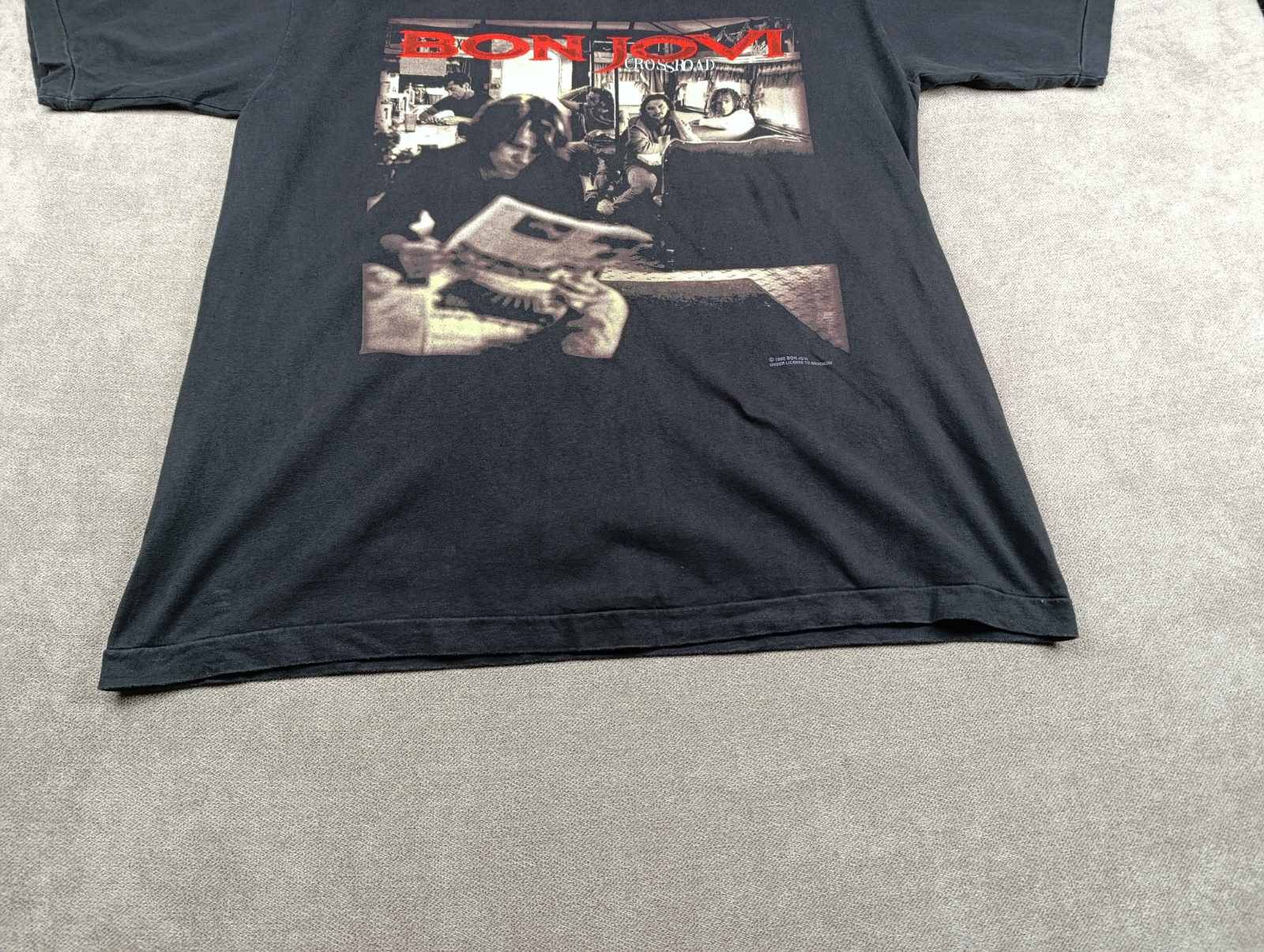 Bon Jovi BON JOVI 1995 VINTAGE CROSS ROAD BLACK T-SHIRT MERCH Size US XL / EU 56 / 4 - 3 Thumbnail