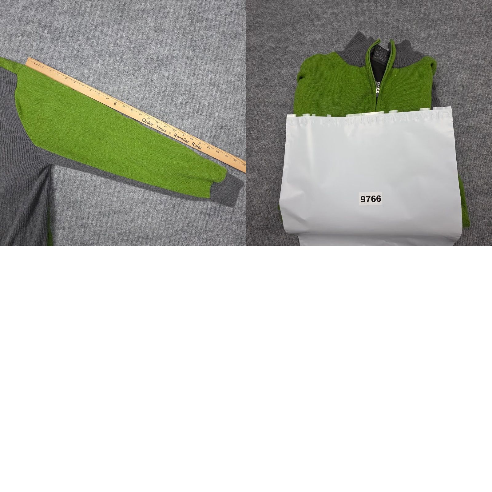 Mizuno Mizuno Windlite Sweater Men's XL Green Gray 1/4 Zip Lined Windproof High Neck Pullover Size US XL / EU 56 / 4 - 9 Thumbnail