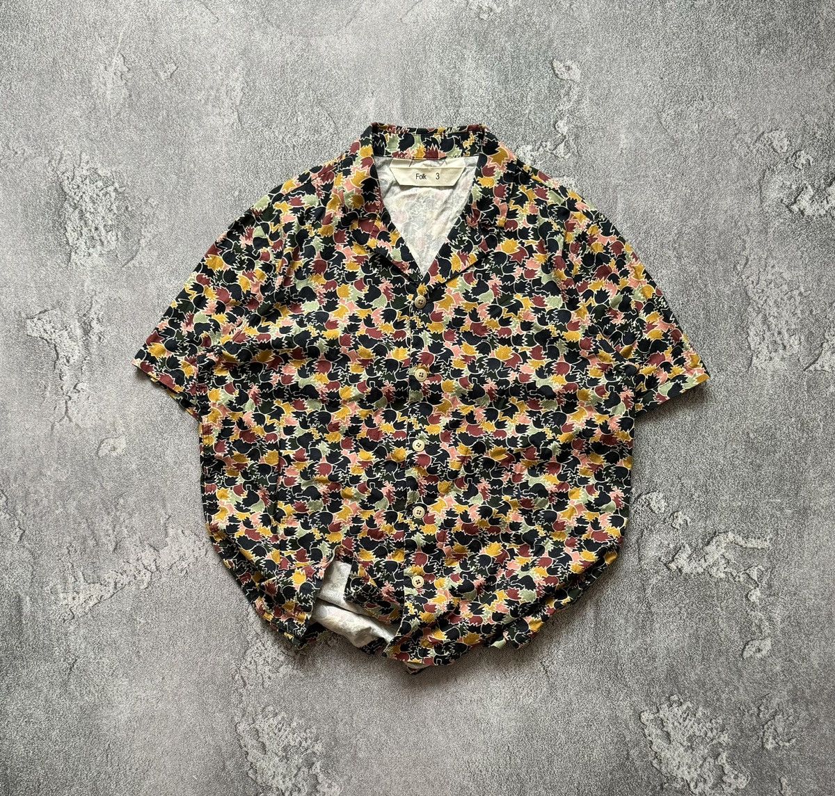 Designer × Folk Folk 3 all printed leaves🍁 flowers shirt button short sleeve Size US L / EU 52-54 / 3 - 1 Thumbnail