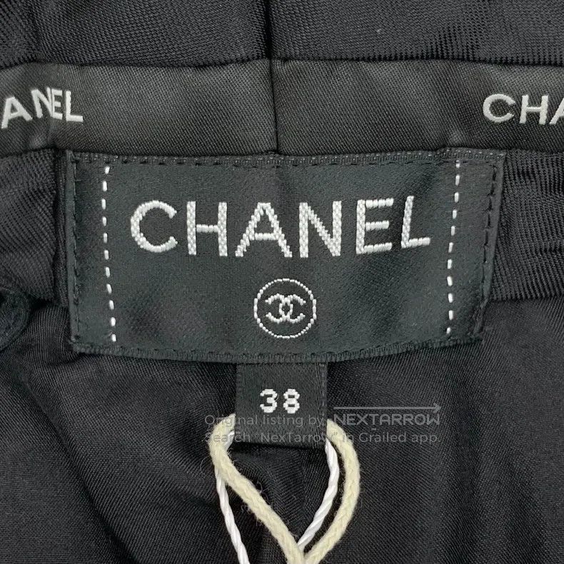 Chanel Chanel Black woollen tweed casual trousers Size 25" / US 0 / IT 36 - 6 Thumbnail